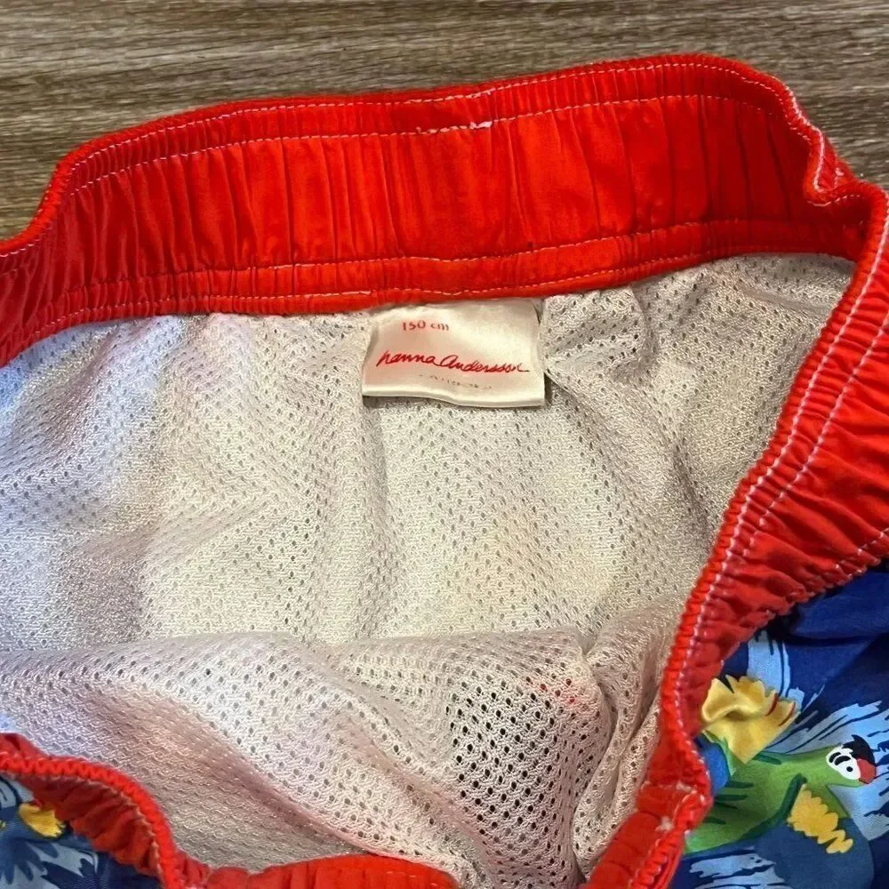 Hanna Andersson Tropical Parrot Sunblock Board Shorts Size 12